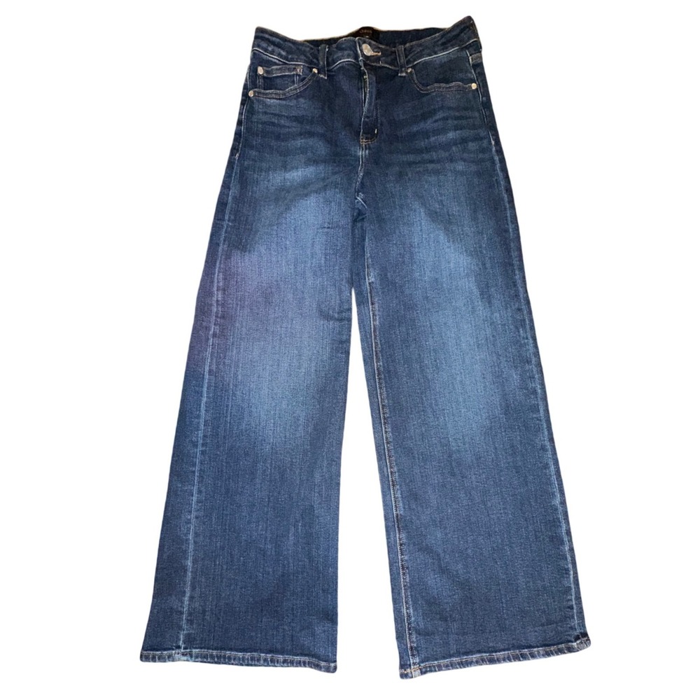 Quince Bella Dark Wash Organic Cotton Wide Leg Jeans Size 30 High Rise Denim